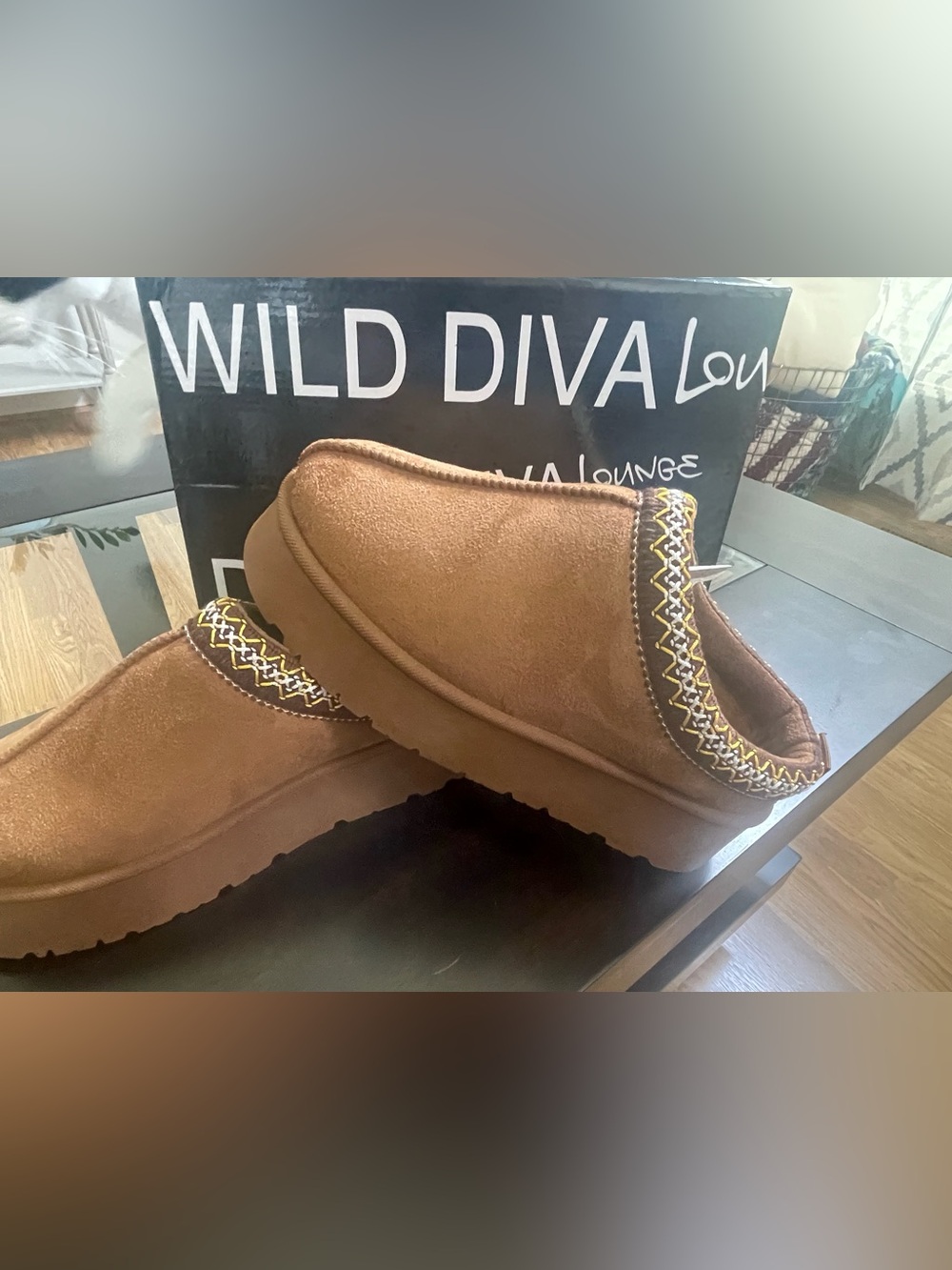 Wild Diva Lounge Brown Slip-On Faux Suede Clog